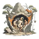 allegory of the cave painting tattoo design idea