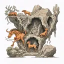 allegory of the cave painting tattoo design idea