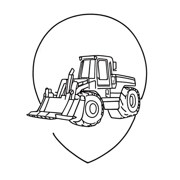 bulldozer tattoo design idea