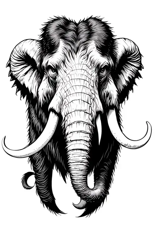 mammoth head tattoo design idea
