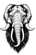 mammoth head tattoo design idea
