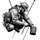 lineman working on power lines tattoo design idea