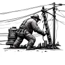 lineman working on power lines tattoo design idea