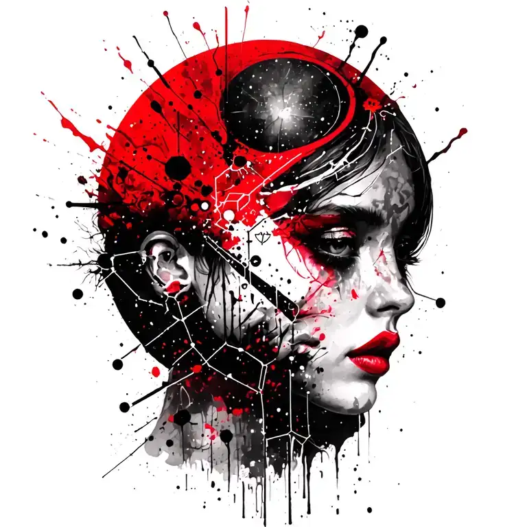 Gemini and cancer constellation tattoo design idea