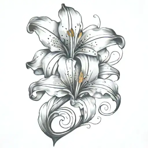 number 1 question mark lilly flower tattoo design idea