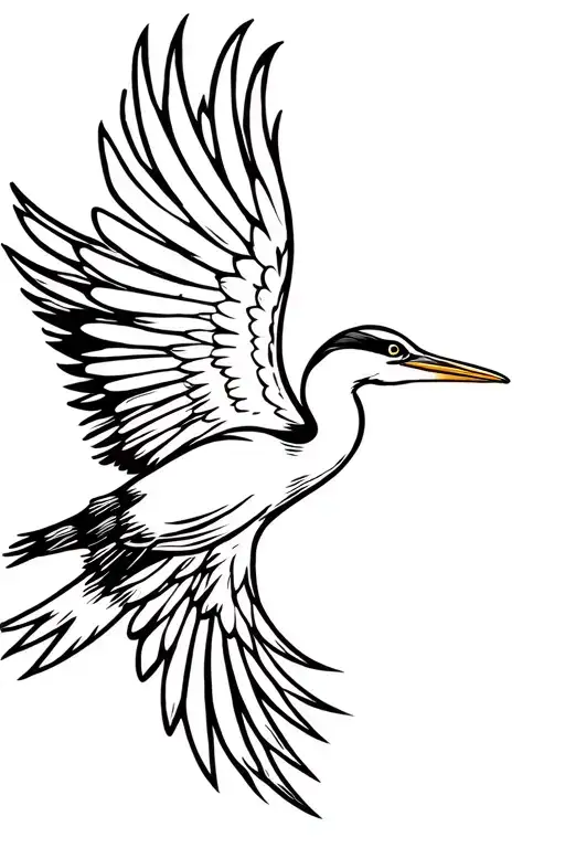 Heron wings spread ready to fly tattoo design idea
