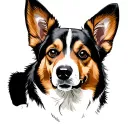 Corgi mixed with beagle dog tattoo design idea