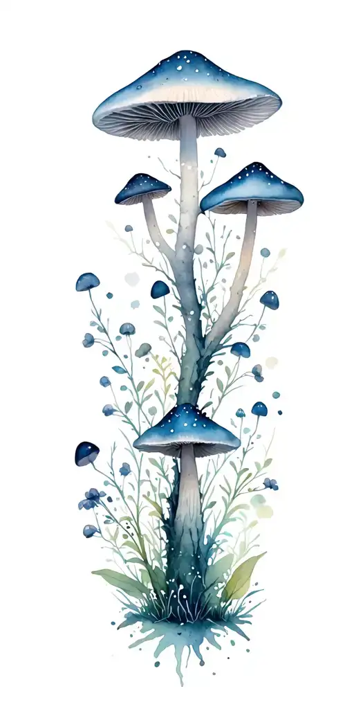 Mushroom forest tattoo design idea