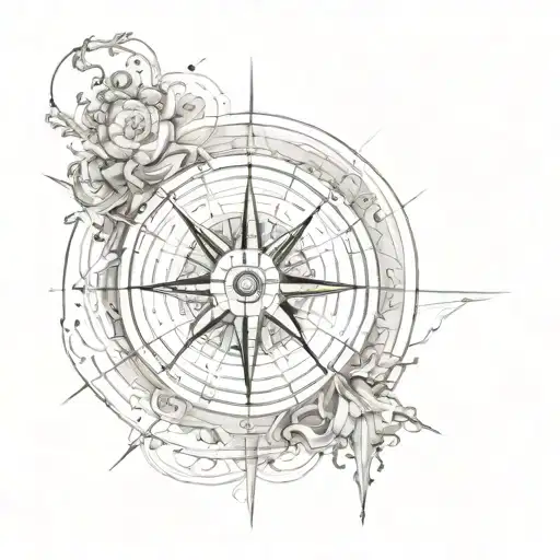 compass,ocean tattoo design idea