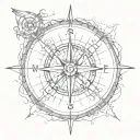 compass,ocean tattoo design idea