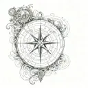 compass,ocean tattoo design idea