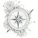 compass,ocean tattoo design idea