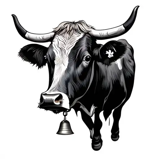 Switzerland cow and bell tattoo design idea