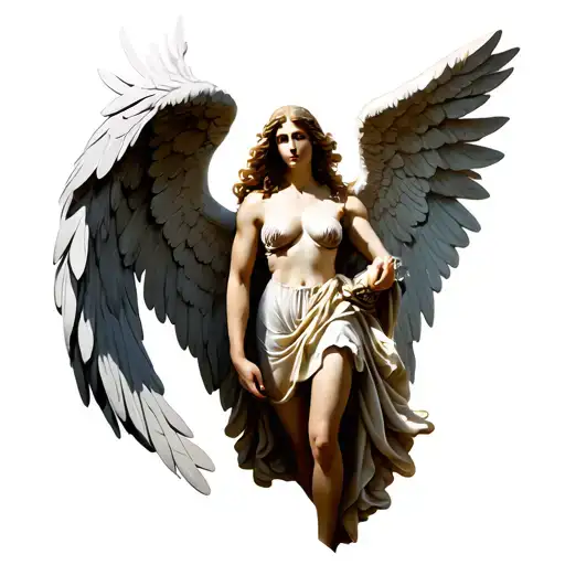 Protector Angel holding tattoo design idea