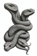 three headed snake wrapped tattoo design idea