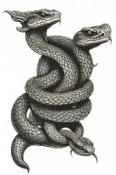 three headed snake wrapped tattoo design idea