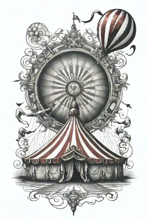 circus tent tattoo design idea