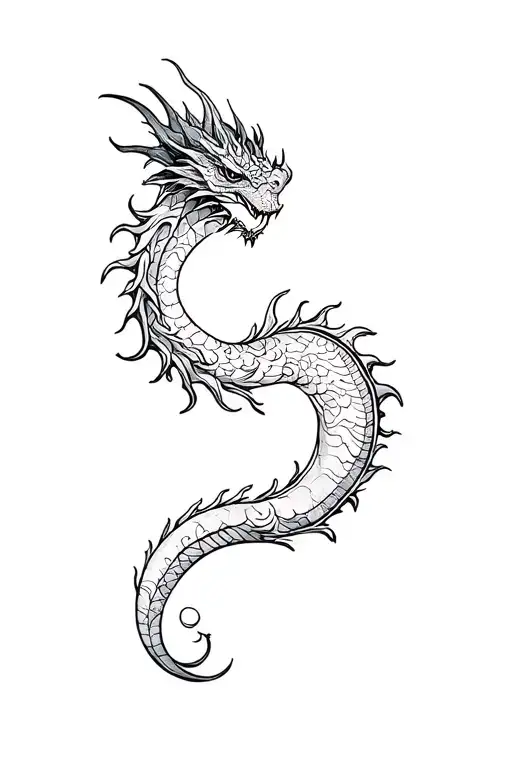 dragon tattoo whimsical garden fine line tattoo tattoo design idea