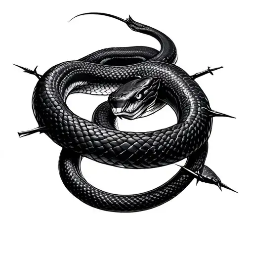 Kobe Bryant Black Mamba snake around barbed tattoo design idea