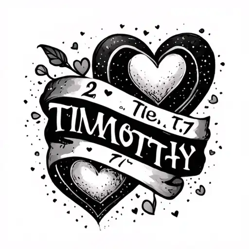 "2 timothy 1:7" hearts  tattoo design idea
