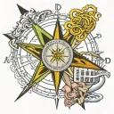 adhd compass tattoo design idea