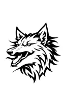 fenrir wolf head tattoo design idea