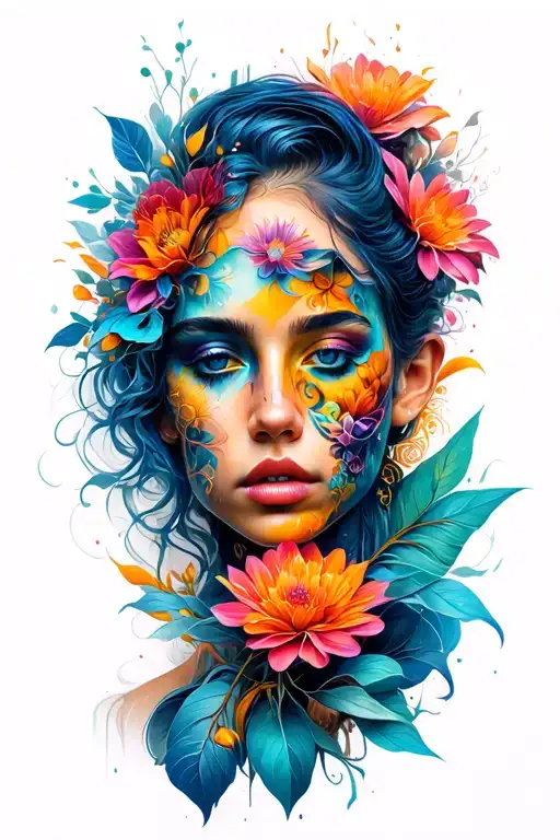 3d mozaik with multiple images  tattoo design idea