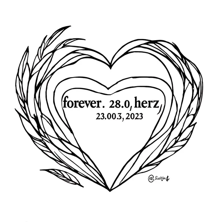 forever, herz, 28.05.2022, 23.08.2023 tattoo design idea