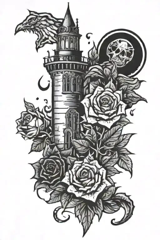 dark tower tattoo design idea