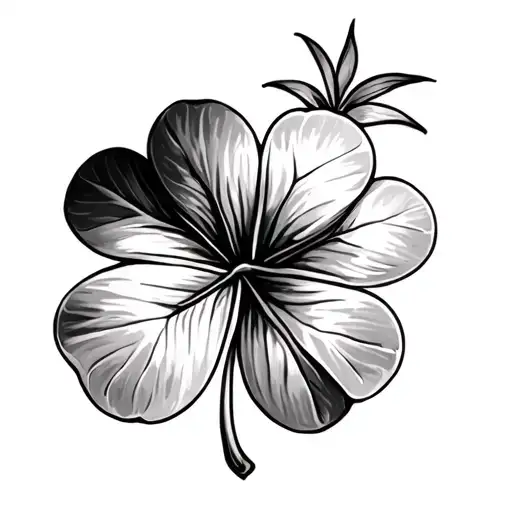 Taro leaf clover tattoo design idea
