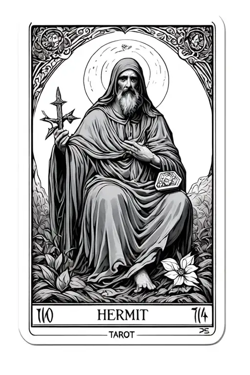 the hermit tarot card tattoo design idea