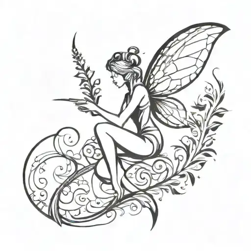 fairy magical symbols tattoo design idea