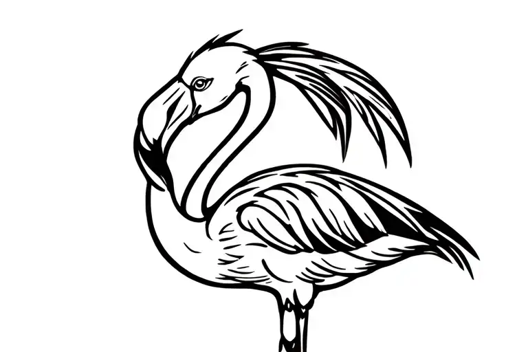 Flamingo tattoo design idea