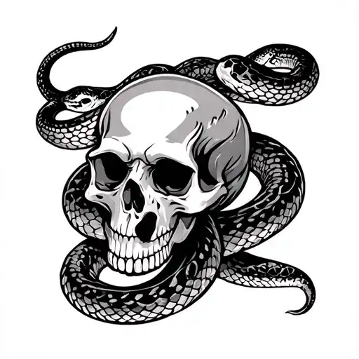 Snakes n Skulls Cartoon " Tattoo Design tattoo design idea