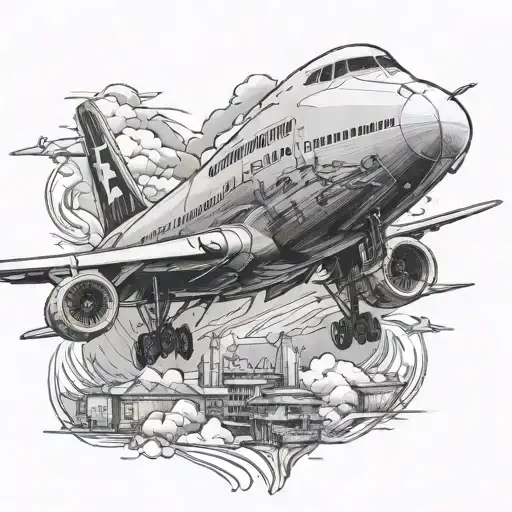 Boeing 747 tattoo design idea
