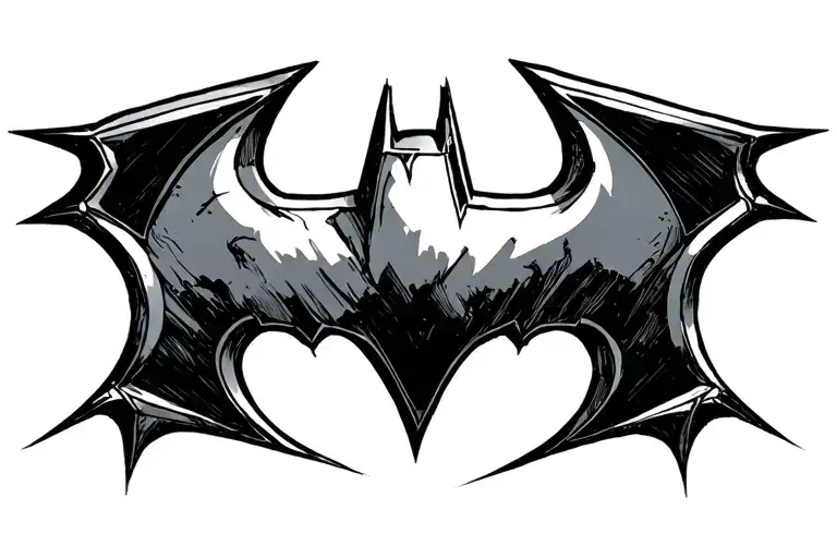 Batman symbol plain solid black ink tattoo design idea