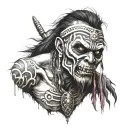 ZOMBIE ABORIGINAL WARRIOR   tattoo design idea