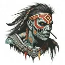 ZOMBIE ABORIGINAL WARRIOR   tattoo design idea