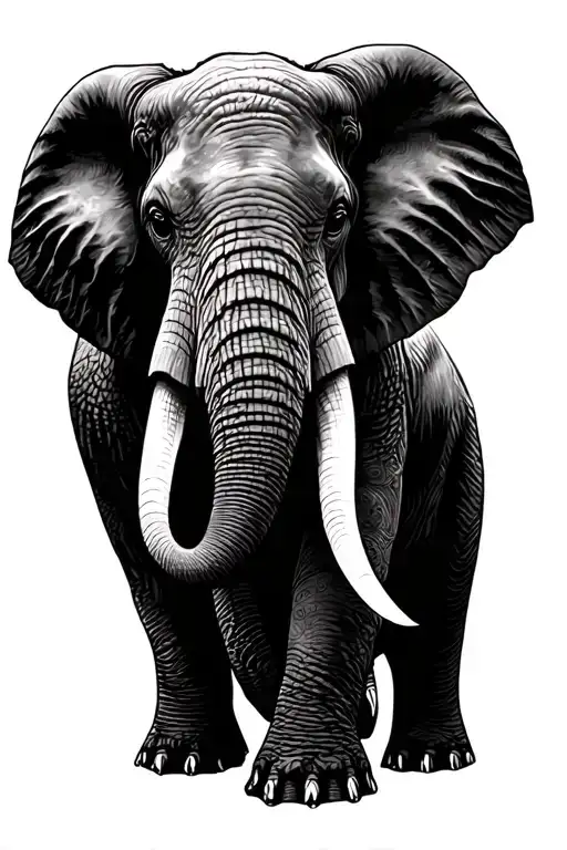 elephant tattoo design idea