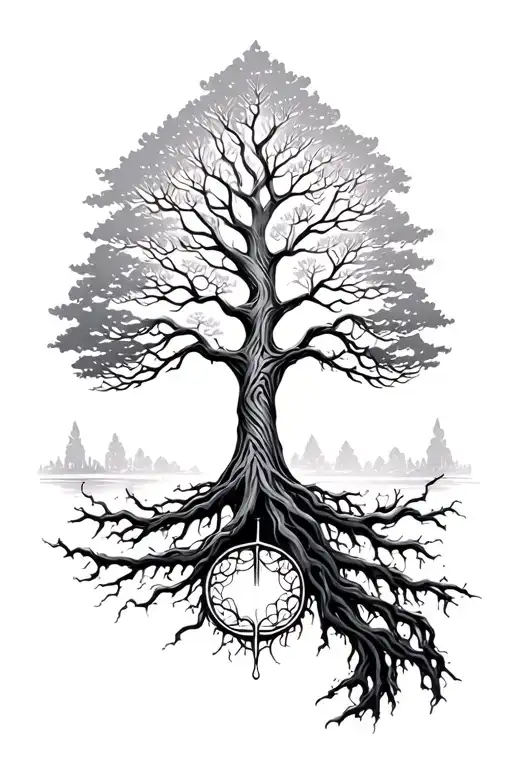 Tree of life goes tattoo design idea