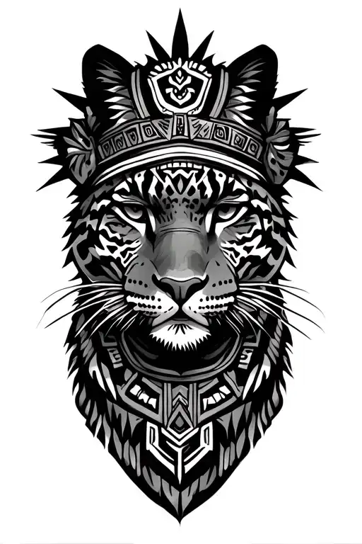 Mexican Aztec jaguar warrior tattoo design idea