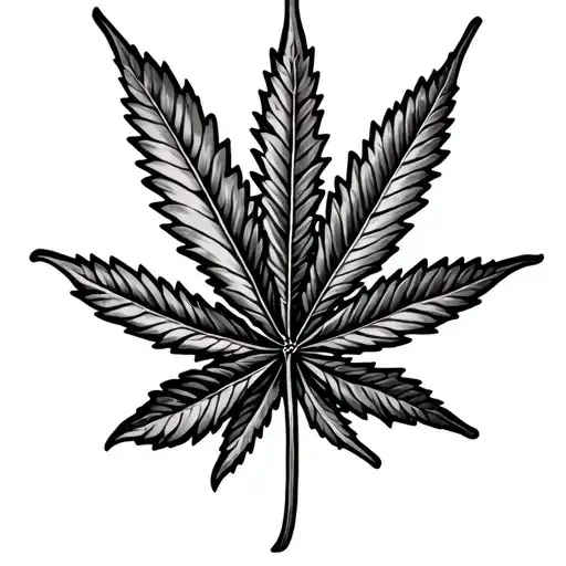 weed leaf morphing good vibe happy cannabis tattoo design idea