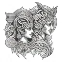 Tsultrim, Gemini, Karnataka tattoo design idea