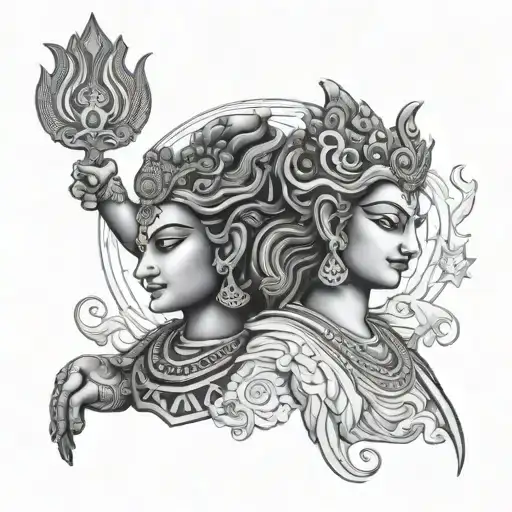 Brahma Vishnu Mahesh tattoo symbols tattoo design idea