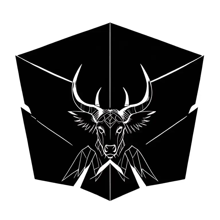 Minotaur with wings spread tattoo design idea