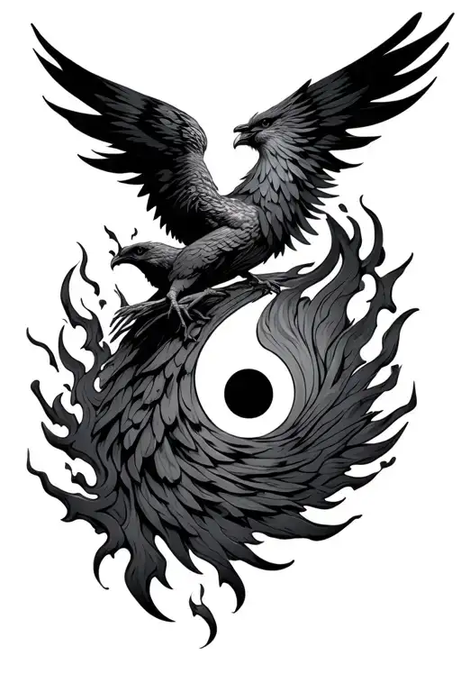 semicolon phoenix rising from the ashes symbolizing overcoming PTSD tattoo design idea