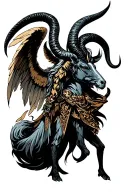 arcangel uriel with capricorn zodiac sign tattoo design idea