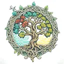 tree of life, celtic knot work, bible tattoo design idea