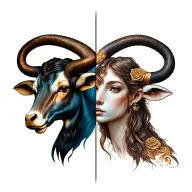 Taurus And Libra tattoo design idea