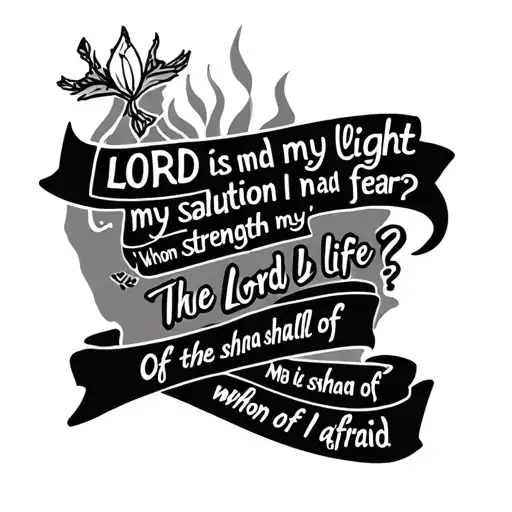 The LORD is my light and my salvation; whom shall I fear? The LORD is the strength of my life; of whom shall I be afraid tattoo design idea